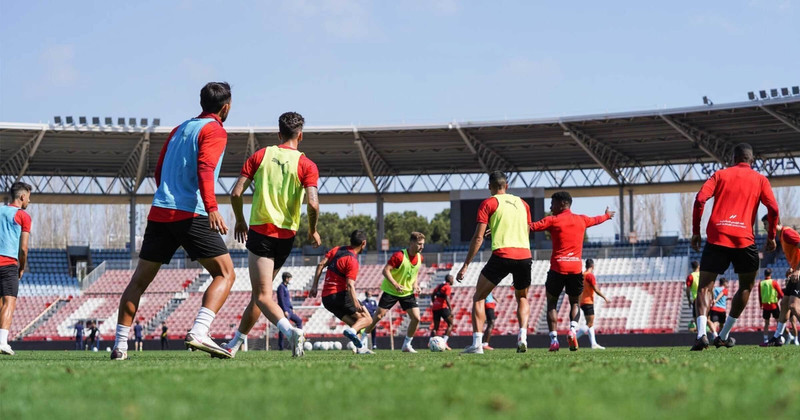 Jogadores do Almeria em treino